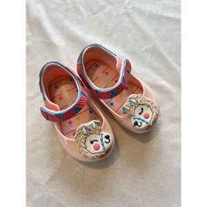 Mini Melissa Ultragirl Llama Pink Jelly Mary Jane Flats Toddler Girls Size 5 US